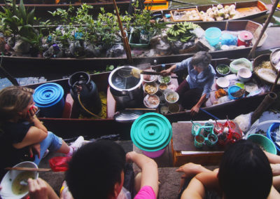 Eating local food in Cambodia